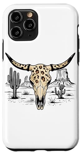 Kuh Schädel Lenkkopf Stier Illustration Kaktus Dessert Cowboy Hülle für iPhone 11 Pro von Cowgirl Tees Texas