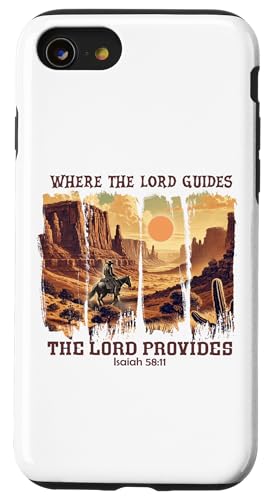 Retro Western Christian Cowboy Pferd Lord Guides Proivides Hülle für iPhone SE (2020) / 7 / 8 von Cowgirl Tees Texas