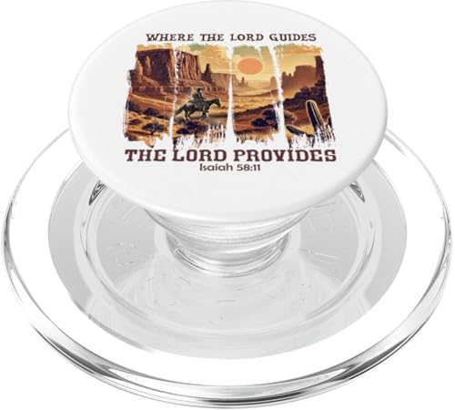 Retro Western Christian Cowboy Pferd Lord Guides Proivides PopSockets PopGrip für MagSafe von Cowgirl Tees Texas