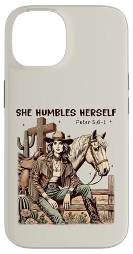 Retro-Western-Cowgirl Christian Horse Sie demütigt sich Hülle für iPhone 14 Retro-Western-Cowgirl Christian Horse Sie demütigt sich Hülle für iPhone 14 von Cowgirl Tees Texas