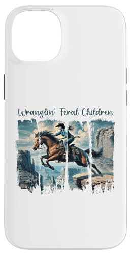 Retro Western Cowgirl Mama Wranglin Feral Kinder Pferd Mama Hülle für iPhone 14 Plus von Cowgirl Tees Texas