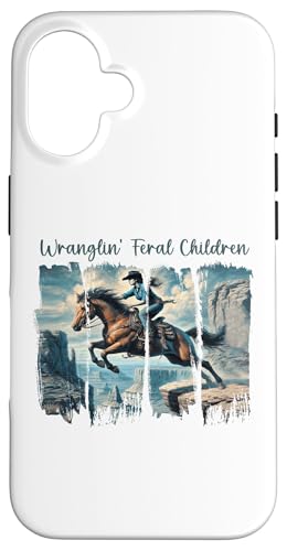Retro Western Cowgirl Mama Wranglin Feral Kinder Pferd Mama Hülle für iPhone 16 Retro Western Cowgirl Mama Wranglin Feral Kinder Pferd Mama Hülle für iPhone 16 von Cowgirl Tees Texas