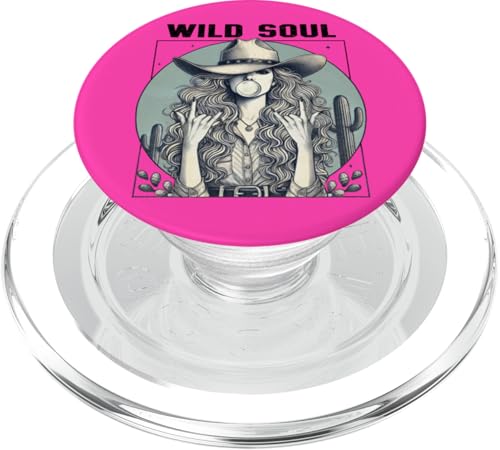 Retro Western Cowgirl Wild Soul Bubblegum Rock freche Frauen PopSockets PopGrip für MagSafe Retro Western Cowgirl Wild Soul Bubblegum Rock freche Frauen PopSockets PopGrip für MagSafe von Cowgirl Tees Texas