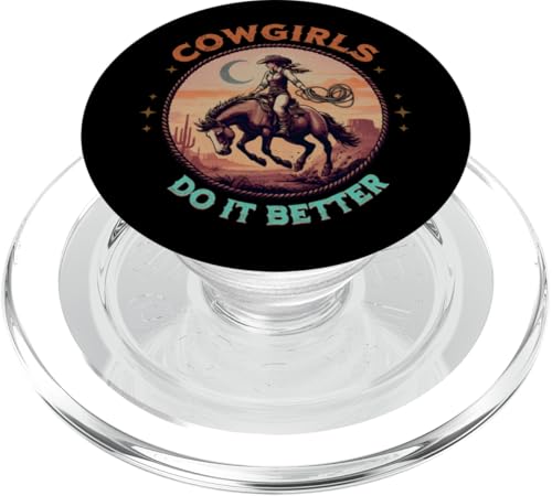 Vintage Cowgirls Pferd Lasso Do It Better Western Cowboy PopSockets PopGrip für MagSafe Vintage Cowgirls Pferd Lasso Do It Better Western Cowboy PopSockets PopGrip für MagSafe von Cowgirl Tees Texas