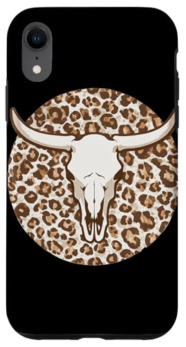Western Cow Skull Steer Bison, Büffelstier, gehörnter Leopard Hülle für iPhone XR von Cowgirl Tees Texas