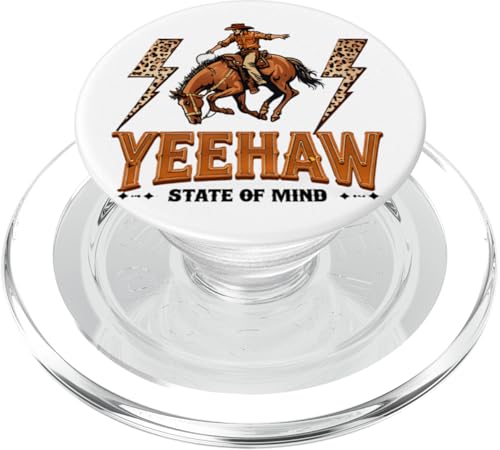 Yeehaw Cowboy Cowgirl Western Damen mit Leoparden-Tierdruck PopSockets PopGrip für MagSafe von Cowgirl Tees Texas
