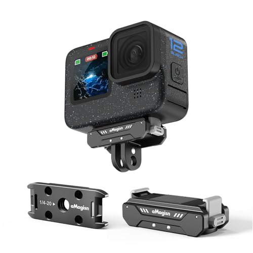 Coyktonty Magnetische Schnellspann-Halterung/faltbarer Adapter für GoPro Hero 12, 11, 10, 9, 8, 11 Mini, MAX – Snap-on Magnetic 2 Prong und 1/4 Gewinde Mount Coyktonty Magnetische Schnellspann-Halterung/faltbarer Adapter für GoPro Hero 12, 11, 10, 9, 8, 11 Mini, MAX – Snap-on Magnetic 2 Prong und 1/4 Gewinde Mount von Coyktonty