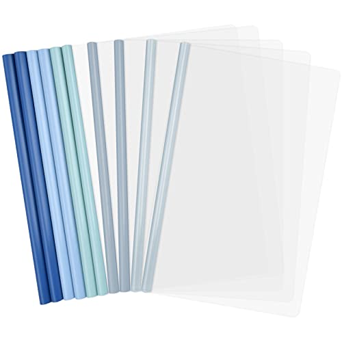 Cozlly 10 Stück Klar A4 Sliding Bar Binder, Multifunktions-Ordner, A4 Transparente Dokumentenordner, PP Transparent Schiebebinder Berichte Umschlag, für Zuhause Schule Büro Dokumente Klassifizierung von Cozlly