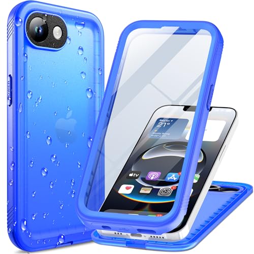 Cozycase Blau Panzer Hülle für iPhone 16e SE 4 (2025) Waterproof Militär Rundum Komplett Voll 360 Schutz Vorne und Hinten 16 E SE4 Rugged Armor Case Unterwasser Tauchen Protective Stoßfeste Bumper von Cozycase