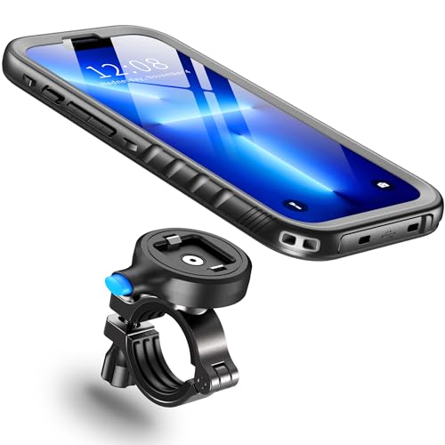 Cozycase Handyhalterung Fahrrad für iPhone 15 Wasserdicht - 【EIN Knopf Entriegeln+Automatisches Schloss】 Bike Phone Holder/Mount Handy Halterung Motorrad Lenker Rennrad Scooter eBike MTB Waterproof von Cozycase