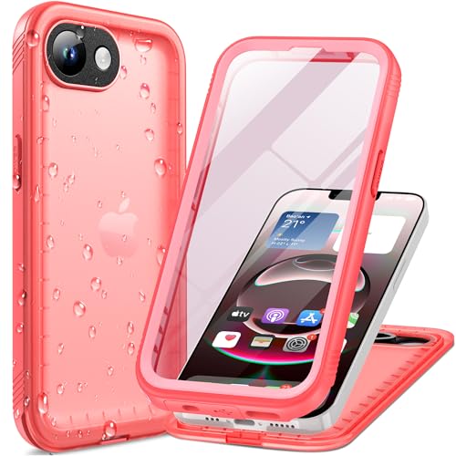 Cozycase Rosa Damen Hülle für iPhone 16e SE 4 (2025) Wasserdicht Shockproof Staubdicht Wasserhülle Outdoorhülle Panzerhülle Arbeitshülle 16 E SE4 Full Body 360 Case mit integriertem displayschutz von Cozycase