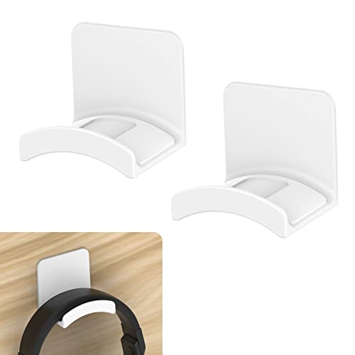 Cozycase Universal Kopfhörer Halter mit starkem Klebeband Premium Headset Halterung Wandhalterung TPU, Kopfhörer Haken,Multifunktional Ohrhörer Aufhänger zum Schreibtisch, Wand,Weiß,2-Stück von Cozycase