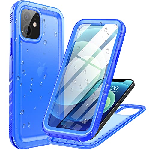 Cozycase für iPhone 12/12 Pro Hülle (6.1") Wasserdicht 360 Grad Schutz Outdoor Panzerhülle - Stoßfest Komplett Staubschutz【Military Armor Protective Hardcase】 Wasserfest Handyhülle - Blau von Cozycase