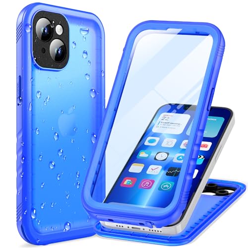 Cozycase für iPhone 13 Wasserdichte Hülle - 360 Grad Komplettschutz Outdoor Stoßfest Panzerhülle/Schutzhülle/Bumper【IP68 Waterproof】Staubdicht Unterwasser Wasserfest Handyhülle mit Kameraschutz - Blau von Cozycase