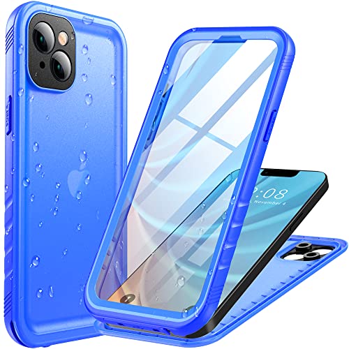 Cozycase für iPhone 14 Plus wasserdichte Hülle - 360 Grad Komplettschutz Outdoor Panzerhülle/Schutzhülle/Bumper【IP68 Waterproof】 Staubdicht Unterwasser Wasserfest Handyhülle mit Kameraschutz - Blau von Cozycase