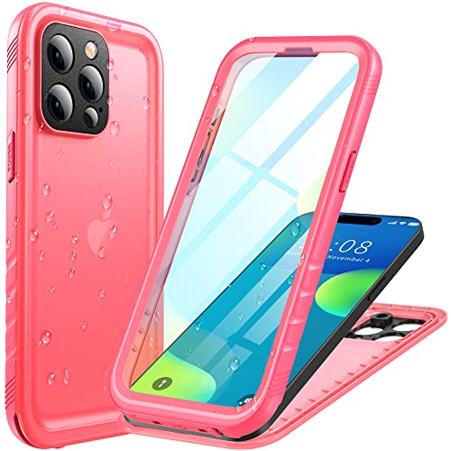 Cozycase für iPhone 14 Pro Max wasserdichte Hülle - 360 Grad Komplettschutz Outdoor Panzerhülle/Schutzhülle/Bumper【IP68 Waterproof】 Staubdicht Unterwasser Wasserfest Handyhülle mit Kameraschutz-Rosa von Cozycase