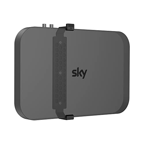 Sky Q Wandhalterung mit Befestigungselementen - Cozycase Sky Q Box Clip Halterung hinter TV für 1TB/2TB TV Box, platzsparend & ohne Signalverlust, Schwarz von Cozycase