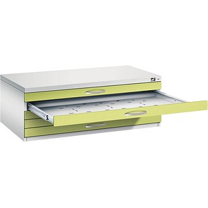 CP 7100 Planschrank clowngrün, lichtgrau 5 Schubladen 110,0 x 76,5 x 42,0 cm von Cp