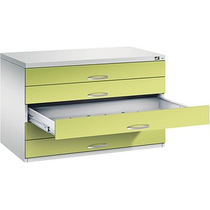 CP 7100 Planschrank lichtgrau, viridingrün 5 Schubladen 110,0 x 76,5 x 76,0 cm von Cp