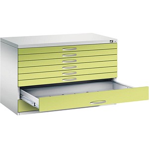 CP 7100 Planschrank lichtgrau, viridingrün 8 Schubladen 110,0 x 76,5 x 76,0 cm von Cp