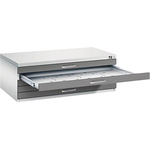 CP 7100 Planschrank lichtgrau, vulkangrau 5 Schubladen 110,0 x 76,5 x 42,0 cm von Cp