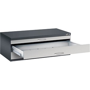 CP 7100 Planschrank schwarzgrau, weißaluminium 3 Schubladen 110,0 x 76,5 x 42,0 cm von Cp