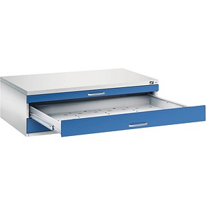 CP 7200 Planschrank lichtgrau, enzianblau 3 Schubladen 135,0 x 96,0 x 42,0 cm von Cp