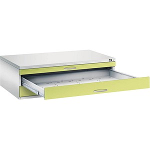 CP 7200 Planschrank clowngrün, lichtgrau 3 Schubladen 135,0 x 96,0 x 42,0 cm von Cp