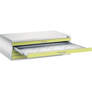 CP 7200 Planschrank clowngrün, lichtgrau 5 Schubladen 135,0 x 96,0 x 42,0 cm von Cp