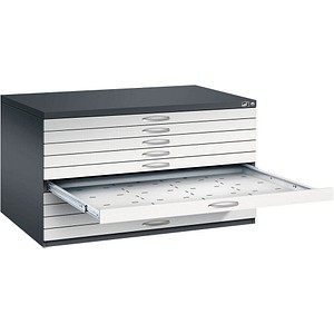 CP 7200 Planschrank schwarzgrau, lichtgrau 10 Schubladen 135,0 x 96,0 x 76,0 cm von Cp