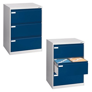 CP C 2000 Acurado Hängeregistraturschrank lichtgrau, blau 3 Schubladen 78,7 x 59,0 x 104,5 cm von Cp