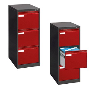 CP C 2000 Acurado Hängeregistraturschrank rubinrot, anthrazit 3 Schubladen 43,3 x 59,0 x 104,5 cm von Cp