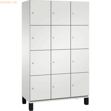CP Fächerschrank 4510332 S10017 Füße 12 Fächer B1200mm lichtgrau/licht von Cp