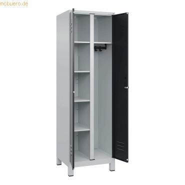 CP Garderobenschrank Classic PLUS 2 Abteile 1950x600x500mm lichtgrau/s von Cp