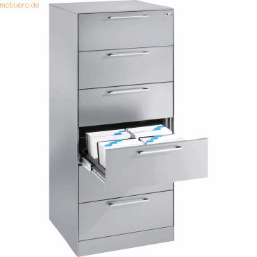 CP Karteischrank Asisto 146224622 S10007 A5 quer weißaluminium/weißalu von Cp