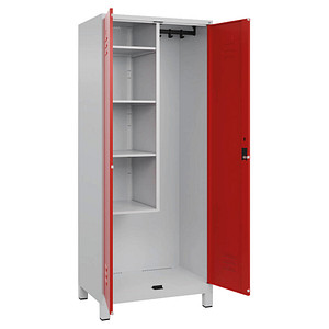 CP Putzmittelschrank Classic Plus 080110-02 S10016 lichtgrau, verkehrsrot 80,0 x 50,0 x 195,0 cm, aufgebaut CP Putzmittelschrank Classic Plus 080110-02 S10016 lichtgrau, verkehrsrot 80,0 x 50,0 x 195,0 cm, aufgebaut von Cp
