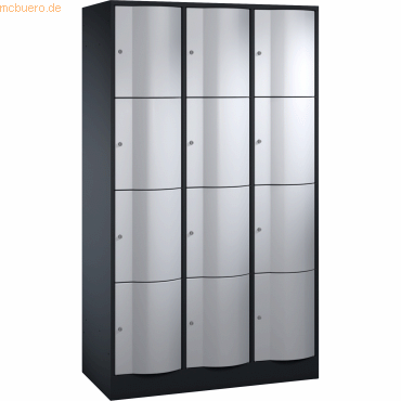 CP Schließfachschrank 8470372 S10046 12 Fächer 1950x1150x540mm silberg von Cp