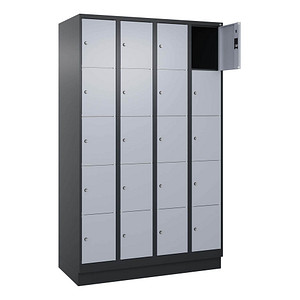 CP Schließfachschrank Classic PLUS schwarzgrau, weißaluminium 080020-405 S10040, 20 Schließfächer 120,0 x 50,0 x 195,0 cm von Cp