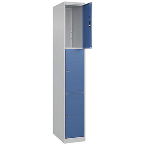 CP Schließfachschrank Classic Plus lichtgrau, fernblau 080000-103 S10005, 3 Schließfächer 30,0 x 50,0 x 185,0 cm von Cp