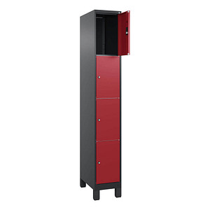 CP Schließfachschrank Classic Plus rubinrot, schwarzgrau 080010-104 S10031, 4 Schließfächer 30,0 x 50,0 x 195,0 cm CP Schließfachschrank Classic Plus rubinrot, schwarzgrau 080010-104 S10031, 4 Schließfächer 30,0 x 50,0 x 195,0 cm von Cp