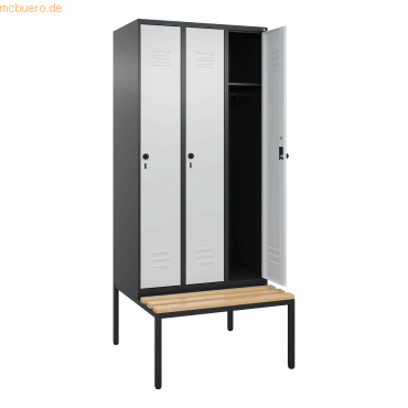 CP Spind Classic PLUS 3 Abteile 2120x900x815mm schwarzgrau/lichtgrau von Cp