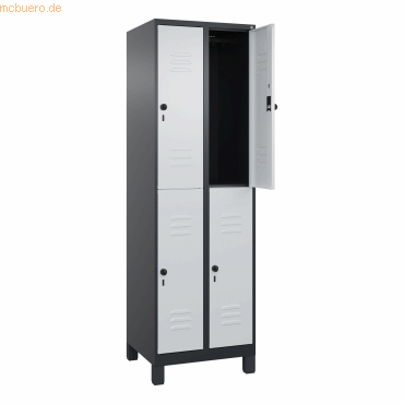 CP Spind Classic PLUS doppelt 2 Abteile 1950x600x500mm schwarzgrau/lic CP Spind Classic PLUS doppelt 2 Abteile 1950x600x500mm schwarzgrau/lic von Cp