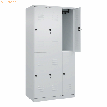 CP Spind Classic PLUS doppelt 3 Abteile 1850x900x500mm lichtgrau/licht CP Spind Classic PLUS doppelt 3 Abteile 1850x900x500mm lichtgrau/licht von Cp