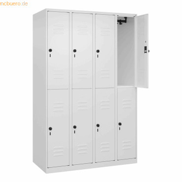 CP Spind Classic PLUS doppelt 4Abteile 1850x1200x500mm weiß/weiß CP Spind Classic PLUS doppelt 4Abteile 1850x1200x500mm weiß/weiß von Cp