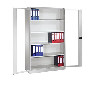 CP Stahlschrank 8930-055 S10098 lichtgrau, Acrylglas 120,0 x 40,0 x 195,0 cm, aufgebaut von Cp