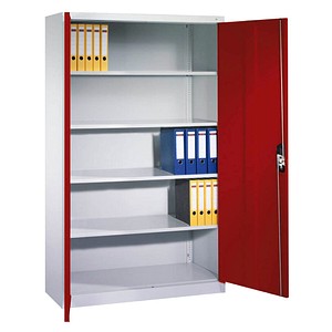 CP Stahlschrank C 2000 Acurado 9460-000 S10693 lichtgrau, rubinrot 120,0 x 40,0 x 195,0 cm, aufgebaut von Cp