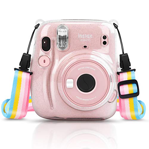 Cpano Camera Crystal Case für Fujifilm Instax Mini 11 Sofortbildkamera mit niedlichem verstellbarem Riemen (Glänzend) von Cpano