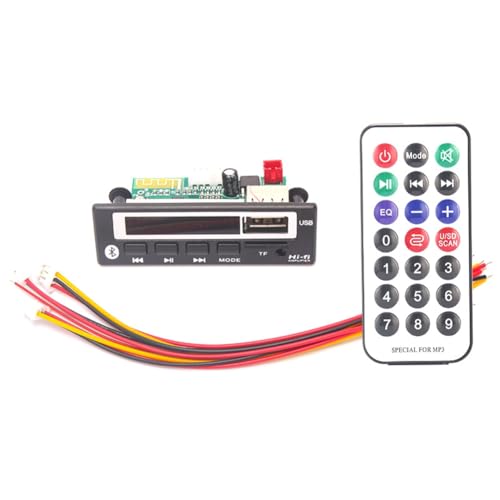 Cpolebev 12V Bluetooth 5.0 MP3-Player Wireless Receiver MP3 Decoder Board Auto FM Radio Modul TF USB 3,5mm AUX Audio Adapter, Langlebig Cpolebev 12V Bluetooth 5.0 MP3-Player Wireless Receiver MP3 Decoder Board Auto FM Radio Modul TF USB 3,5mm AUX Audio Adapter, Langlebig von Cpolebev