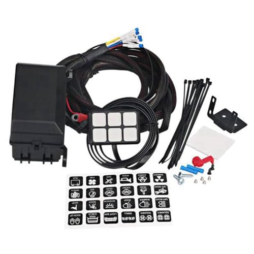 Cpolebev 6-Gang-Schalttafel, Elektronisches Relaissystem, Schaltkreis-Steuerkasten, Sicherungsrelaiskasten, Kabelbaum für Auto, Boot, Marine-Teile, Zubehör Cpolebev 6-Gang-Schalttafel, Elektronisches Relaissystem, Schaltkreis-Steuerkasten, Sicherungsrelaiskasten, Kabelbaum für Auto, Boot, Marine-Teile, Zubehör von Cpolebev