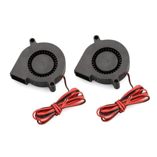 Cpolebev Luftgebläse Turbo-Lüfter Ultra-Leise Kleiner Gleichstrom-Kühlventilator 5015 DIY 3D-Drucker Montagesatz für RepRap E10 E12 DC 24V Lüfter von Cpolebev